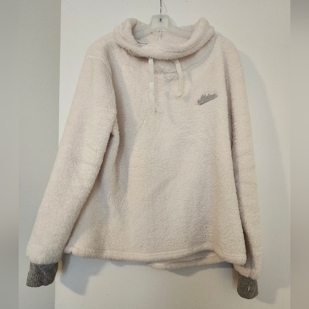 UMaine Cream Fleece Cowl Neck Fleece